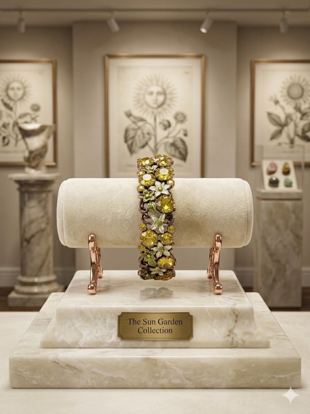 Yellow Floral Crystal Bracelet
